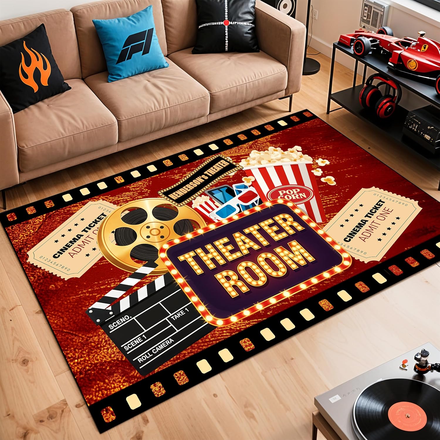 Home Cinema Experience - Tapis de cinéma gravé avec un