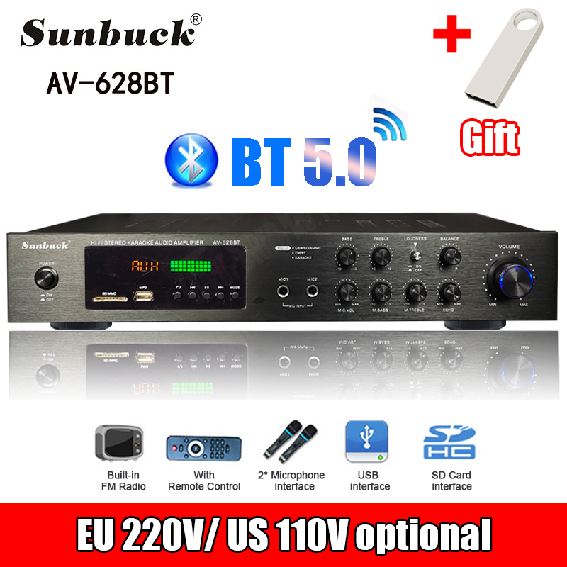 Home Cinema Subwoofer - Amplificateur de puissance Bluetooth 110/220V 2000W,