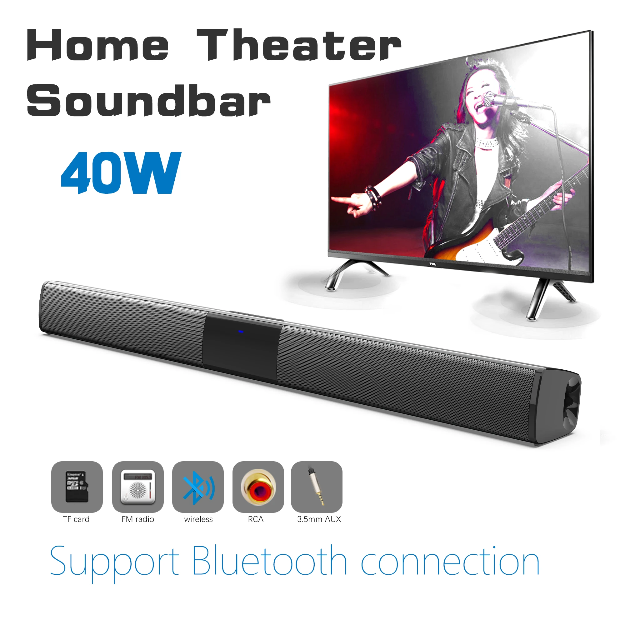 Soundbar Bluetooth Home - Barre de son haute puissance 40W,