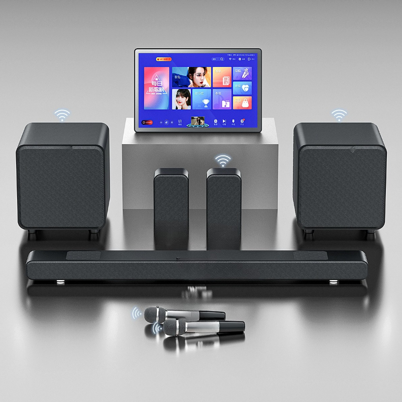Home Cinema Karaoke Projector - Téléviseur LCD, système stéréo externe, projecteur