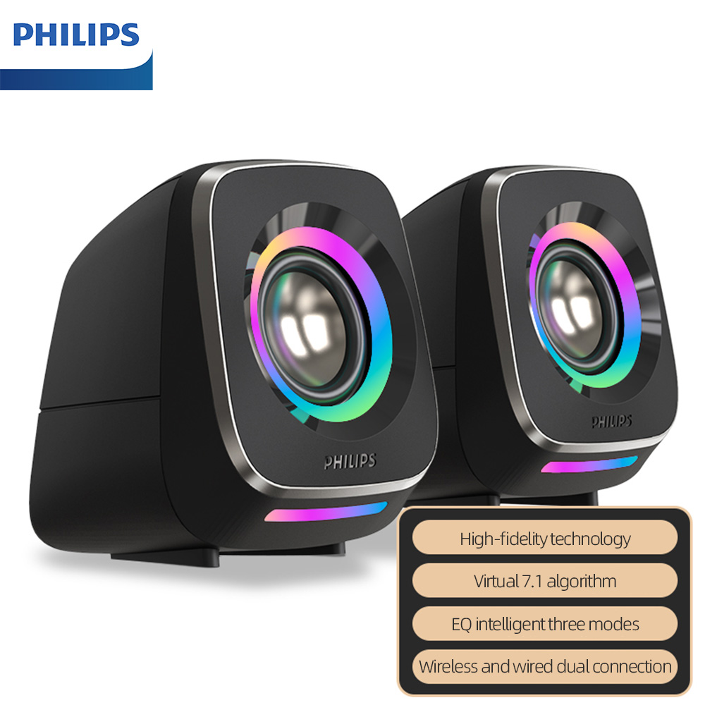 Home Cinema Philips - Haut-parleurs Philips SPA710, basses dynamiques, haut-parleurs