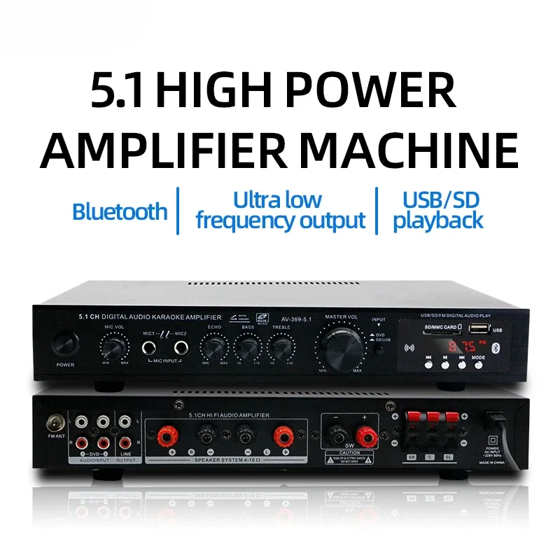Home Cinema Installation - AV-369BT Bluetooth 5.1 amplificateur de haut-parleur