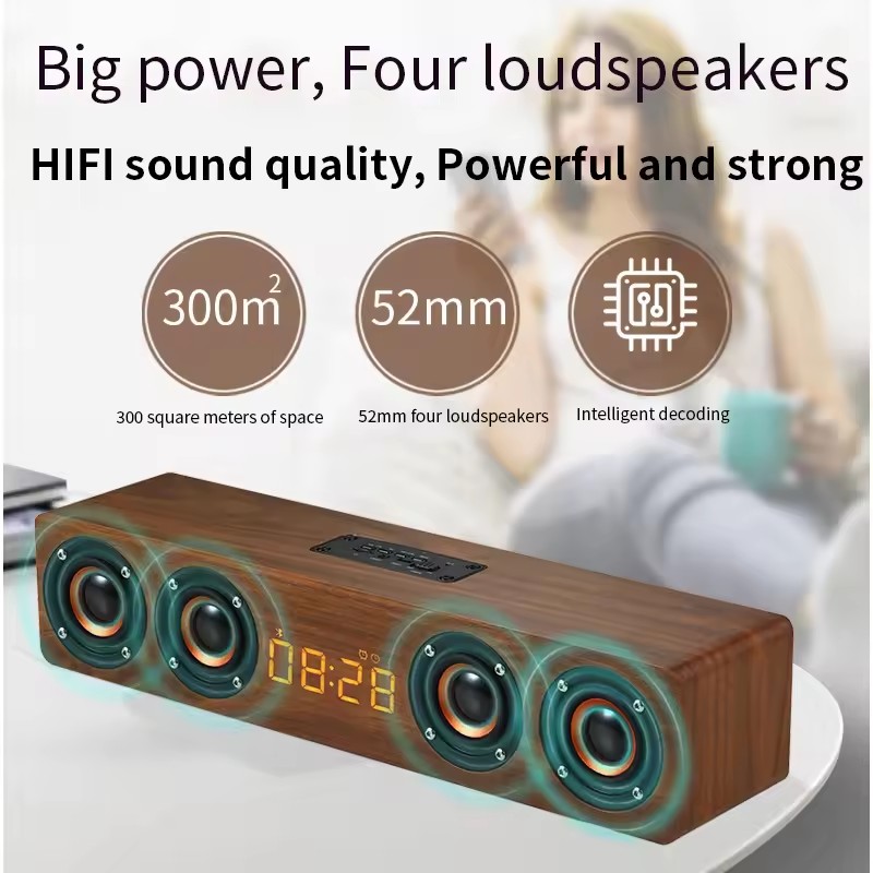 Haut-parleur Bluetooth en bois - Soundbar Bluetooth Home avis et prix