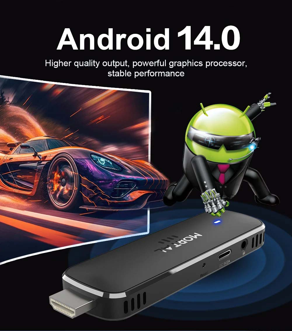 Q8 Smart Android14 TV Stick 8K - Home Cinema Youtube avis et prix